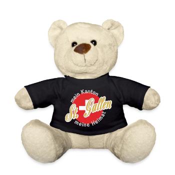 Meine Heimat St. Gallen Geschenk - Teddy - Schwarz - Vorne
