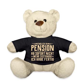 Pension Plus responsable - Retraité - Nounours - noir - Devant