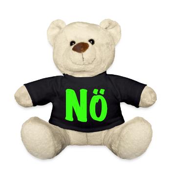 Nö in Neongrün - Nope - Nein - Null Bock - Teddy - Schwarz - Vorne
