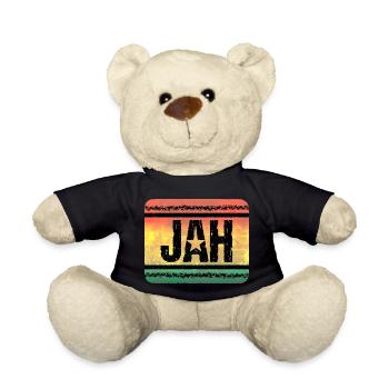 Jah Star in Reggae Vintage Style - Teddy Bear - black - Front