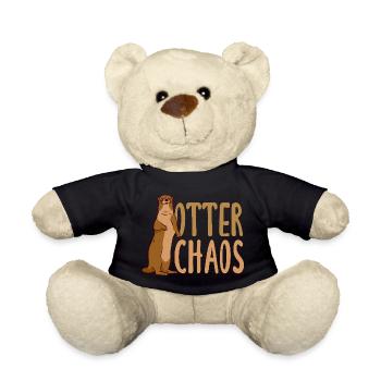 Pun Sea Otter Cartoon - Teddy Bear - black - Front