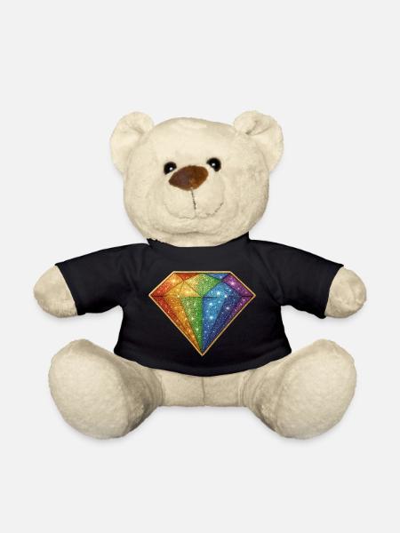 Regenbogen Glitzer-Diamant - Teddy - Schwarz