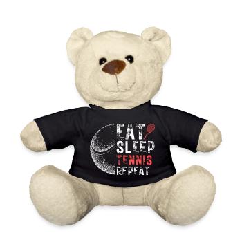 Essen Schlaf Tennis Wiederholen - Teddy - Schwarz - Vorne