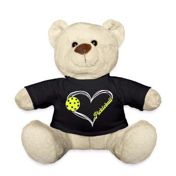 Pickleball Heart Emblem - Teddy Bear - black - Front