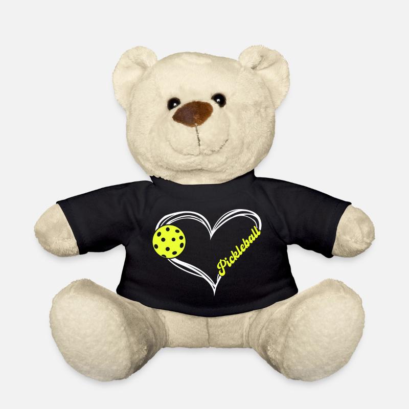 Pickleball Heart Emblem - Teddy Bear - black