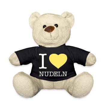 I love Nudeln - Teddy - Schwarz - Vorne