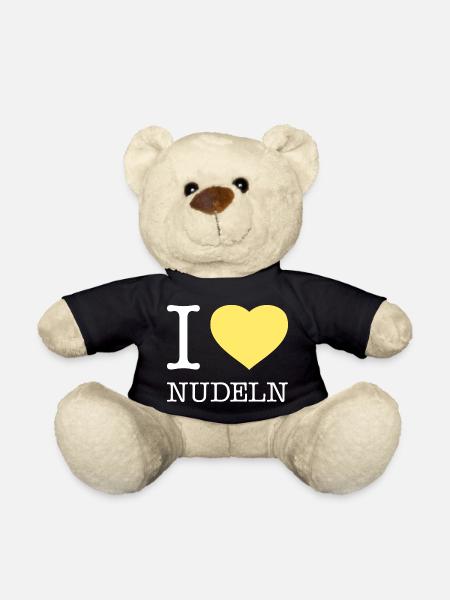 I love Nudeln - Teddy - Schwarz