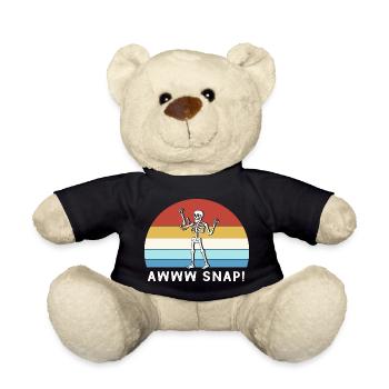Bone Fracture Halloween Skeleton Bone Arm Fracture - Teddy Bear - black - Front