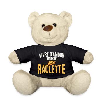 Raclette Käse Geschenk Humor Winter Savoyen - Teddy - Schwarz - Vorne