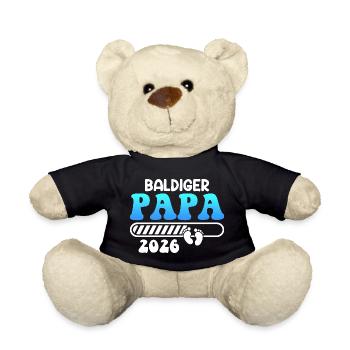 BALD PAPA 2026 Vaterschaft Lustiges - Teddy - Schwarz - Vorne