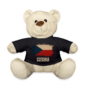 Drapeau vintage de la Tchéquie, fier tchécoslovaque - Nounours - noir - Devant