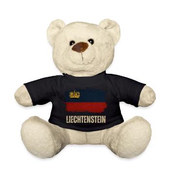 Grunge-Flagge von Liechtenstein, ich liebe Liechtenstein - Teddy - Schwarz - Vorne