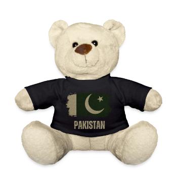 Pakistan Grunge Flag, Pakistani Proud - Teddy Bear - black - Front