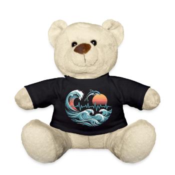 Ocean Heartbeat – Vagues et Dauphin - Nounours - noir - Devant