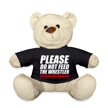 funny wrestling Please do not feed the wrestler - Teddy Bear - black - Front