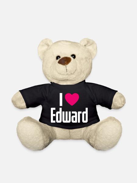 I Love Edward Pinkes Herz Ich liebe Edward - Teddy - Schwarz