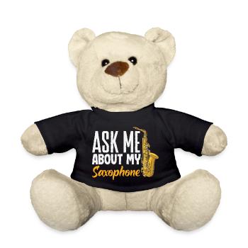 Jazz Ask Me About My Saxophone Lustiger - Nounours - noir - Devant
