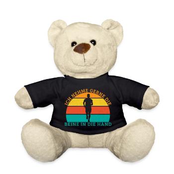 Laufen Nehme Gerne Hände in die Hand Läufer - Teddy - Schwarz - Vorne