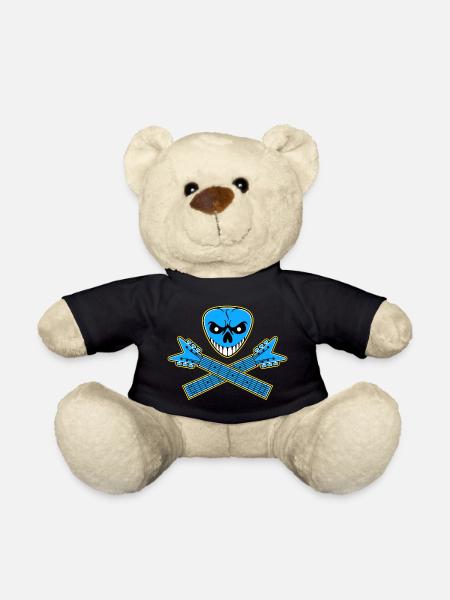 Guitar Pick Skull & Crossed Guitars - Teddy Bear - black