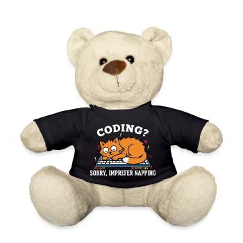 Codage? Désolé, je préfère dormir Chat Drôle - Nounours - noir - Devant