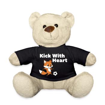 Fuchs Kickt Herzball - Teddy - Schwarz - Vorne