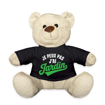 I Can't I Have Garden Humor Gardening Gardener - Teddy Bear - black - Front