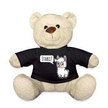 Bleibt Stabil! So wie das kleine Lama - Teddy - Schwarz - Vorne