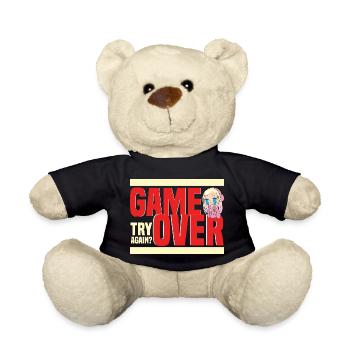 Game Over Retro Humor Noch Mal? - Teddy - Schwarz - Vorne
