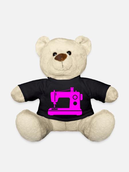 Pinke Nähmaschine - Teddy - Schwarz