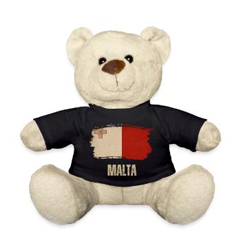 Grunge-Malteserflagge, ich liebe Malta - Teddy - Schwarz - Vorne