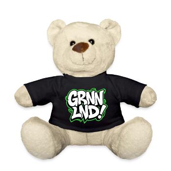 GRNNLND! Grönland Streetwear für Weltenbummler - Teddy - Schwarz - Vorne