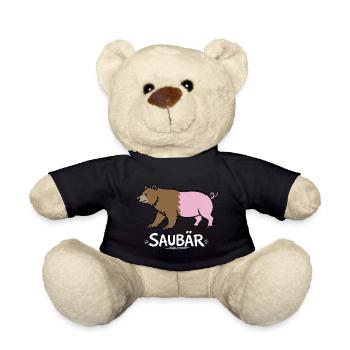 Pig Bear – Funny Word Game Animal Design - Teddy Bear - black - Front