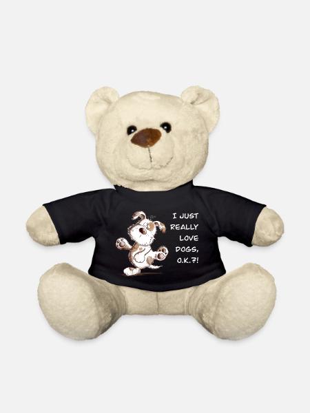 Hundeliebe Spruch Zeichnung Lustiger Hund - Teddy - Schwarz