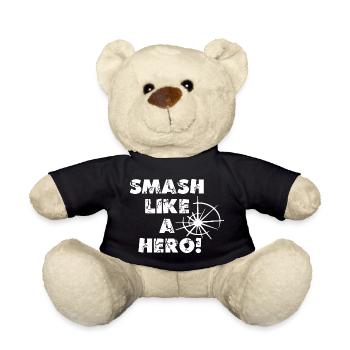 Smash like a Hero! - Gamer design in white - Teddy Bear - black - Front