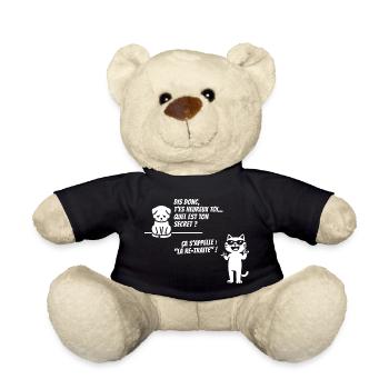 Le Secret des Chats Heureux (texte blanc) - Nounours - noir - Devant