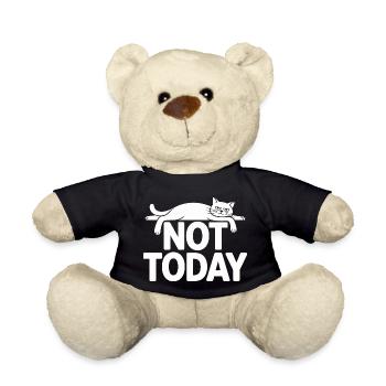 Katzen Spruch Not Today Büro Cat Homeoffice Katze - Teddy - Schwarz - Vorne