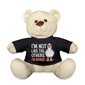 Mittelfinger Möwe Im Not Like The Others I'm Worse - Teddy - Schwarz - Vorne