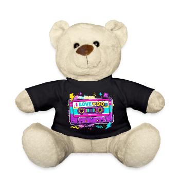 I Love 90s Kassette Grafik - Teddy - Schwarz - Vorne