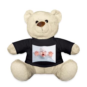 Lush Baby in White Cloth - Teddy Bear - black - Front