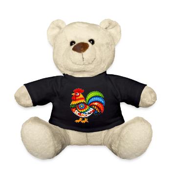 Colorful Kugut in Folk Style - Teddy Bear - black - Front