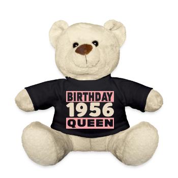 Biker 70 years old 1956 Anniversary - Teddy Bear - black - Front