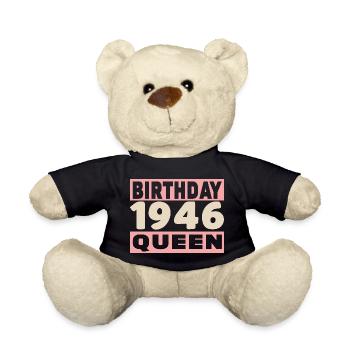 Biker 80 Years 1946 Anniversary - Teddy Bear - black - Front