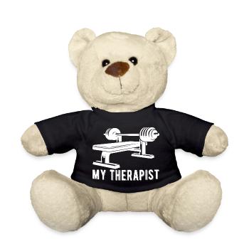 My Therapist Bench Press Gym Body Building Funny - Teddy Bear - black - Front