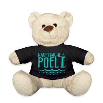 Ostsee HAUPTSACHE POEL Souvenier Lustiges - Teddy - Schwarz - Vorne
