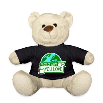 Protect What You Love Nature Protection Statement Logo - Teddy Bear - black - Front