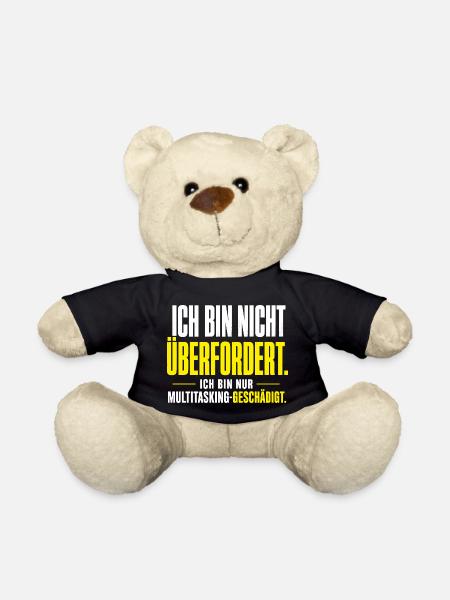 Nicht überfordert, nur Multitasking-geschädigt - Teddy - Schwarz