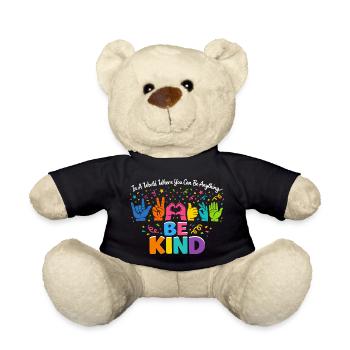 Sei freundlich Gebärdensprache inklusiv - Teddy - Schwarz - Vorne