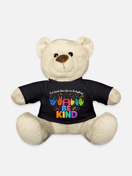 Sei freundlich Gebärdensprache inklusiv - Teddy - Schwarz
