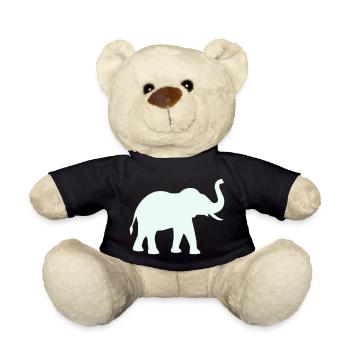 Elefanten Silhouette Mintpastell - Teddy - Schwarz - Vorne