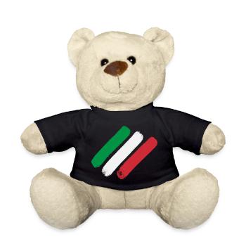 Italian Flag - Stripes - Teddy Bear - black - Front